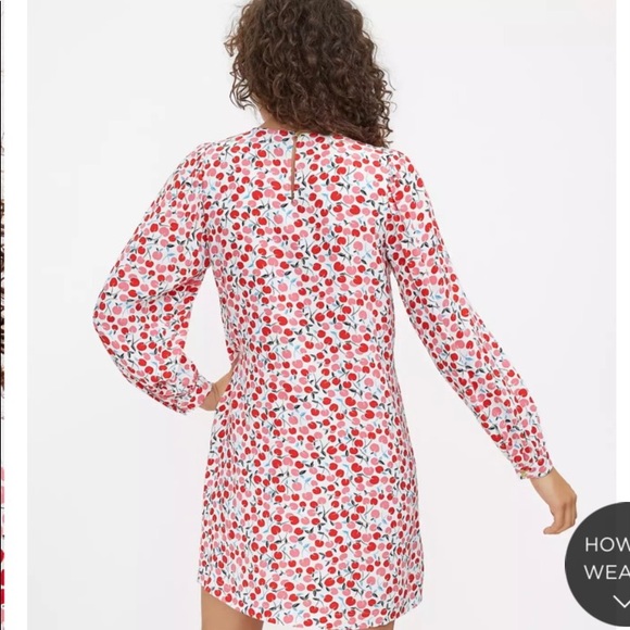 Cherry Balloon Sleeve Swing Dress 